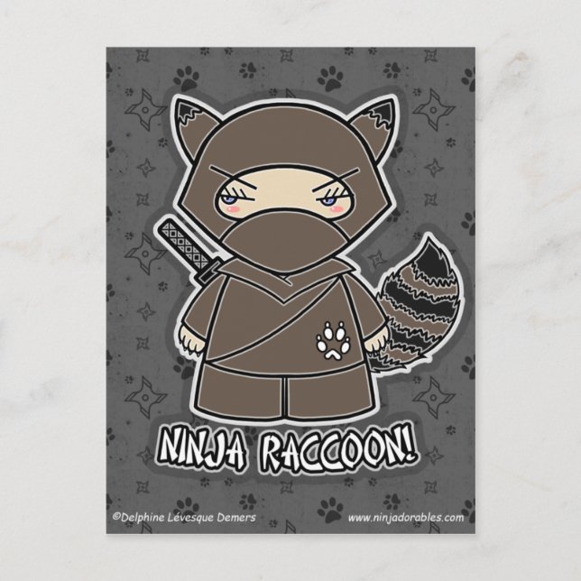 ¡Ninja Raccoon! Postal (Anverso)