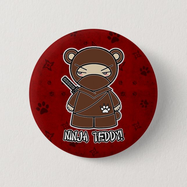 ¡Ninja Teddy! Botón Rojo (Anverso)