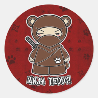 ¡Ninja Teddy! En Pegatina rojo