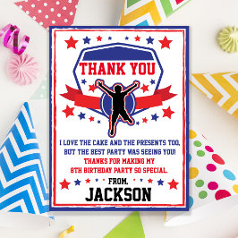 Ninja Warrior Birthday Tarjeta de agradecimiento