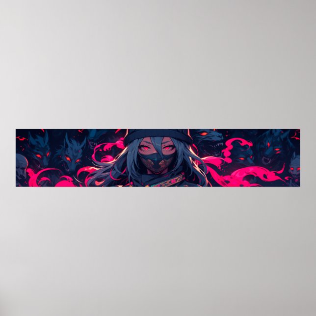 Ninja y su arte de anime de los lobos (Frente)