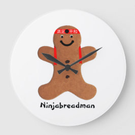 Ninjabreadman biscuit (cookie) Reloj de pared acrí