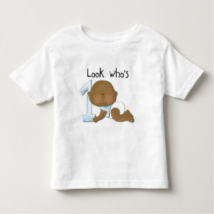 Niño afroamericano de primer cumpleaños camisetas