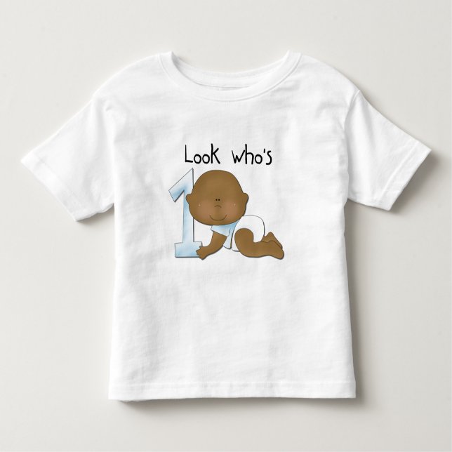 Niño afroamericano de primer cumpleaños camisetas  (Anverso)