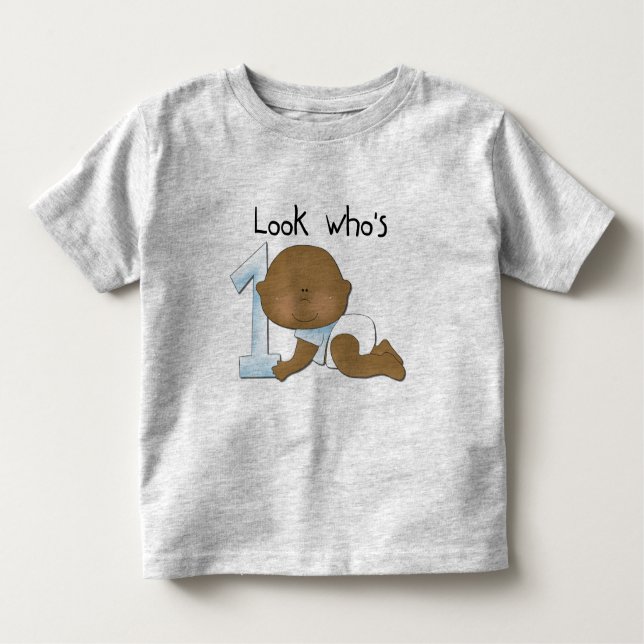 Niño afroamericano de primer cumpleaños camisetas  (Anverso)