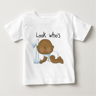 Niño afroamericano de primer cumpleaños camisetas 