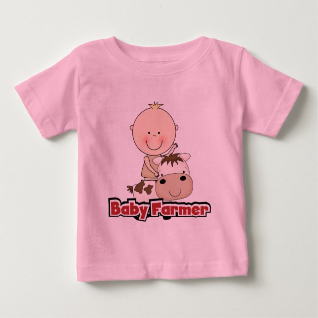 Niño agricultor con camisetas y regalos para vacas (Anverso)