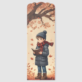 Niño amante de los libros del bosque