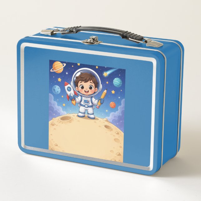 Niño Astronauta Listo para Explorar Cuaderno Escol (Anverso)