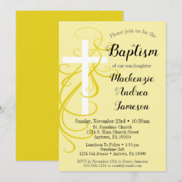 Niño Chica de invitación a bañador de cruz amarill