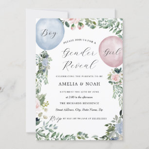 Niño Chica: Invitación a revelar globo