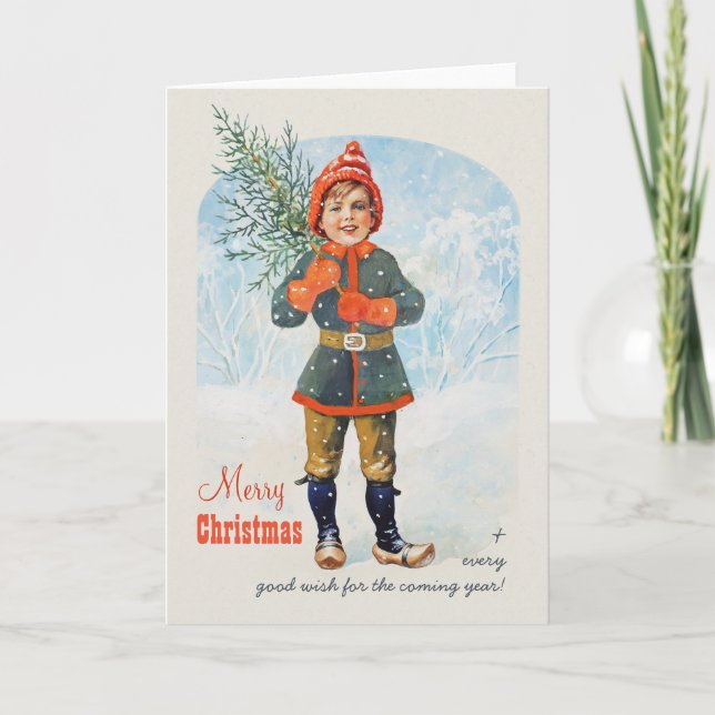 Niño con árbol de Navidad Jenny Nyström CC0934 (Anverso)