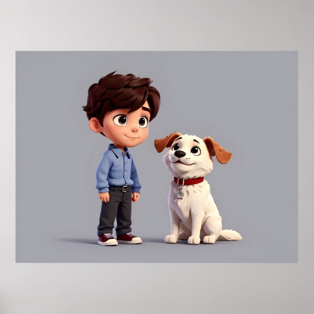 Niño con arte de perro (Frente)