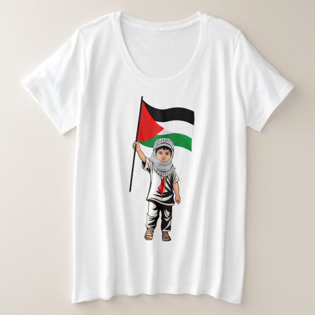 Niño con bandera palestina de Keffiyeh (Anverso del diseño)