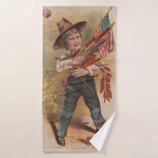 Niño con Fuegos Artificiales, Bandera Americana, I