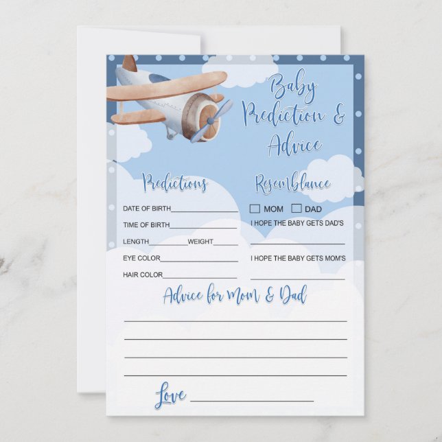 Niño con tarjeta de consejo y predicción de bebé d (Anverso)