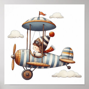 Niño de arte de guardería con avistamiento de avió