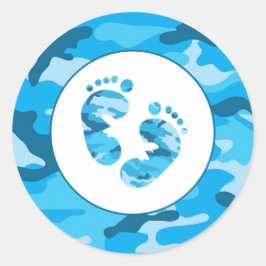 Niño de camuflaje azul sello para sobres de ducha