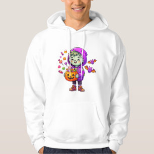 Niño de Caramelo de Calabaza con Sudadera Morada