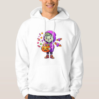 Niño de Caramelo de Calabaza con Sudadera Morada