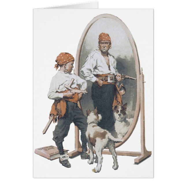 Niño de cosecha, Pirata de niños, perro, espejo, b (Frente)