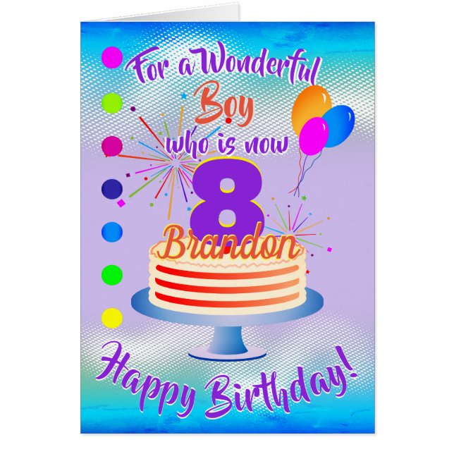 NIÑO DE CUMPLEAÑOS DIVERTIDO - AZUL / PURPLE PERSO (Frente)