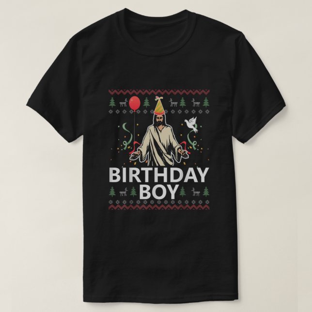 Niño de cumpleaños Jesucristo Navidades Sweater Fu (Diseño del anverso)