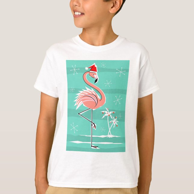 Niño de la camiseta de la raya del flamenco del (Anverso)