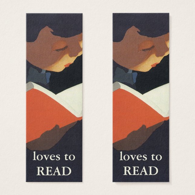 Niño de la época leyendo un libro de la biblioteca (Anverso y reverso)