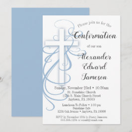 Niño de la invitación a confirmación de la cruz az
