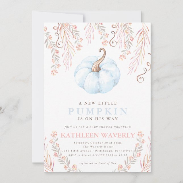 Niño de la invitación de Baby Shower de la pequeña (Anverso)