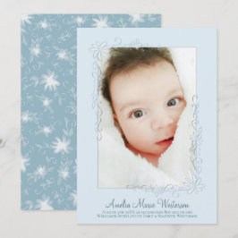 Niño del anuncio de nacimiento azul vintage