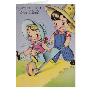 Niño del feliz cumpleaños de los años 40 del
