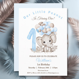Niño elefante lindo Invitación a cumpleaños 1
