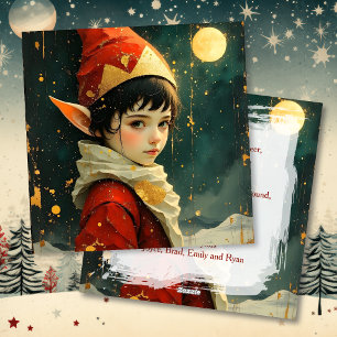 Niño Elfo con Ropa de Navidad Vintage Personalizad