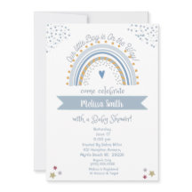 Niño en camino a la invitación de Baby Shower Rain