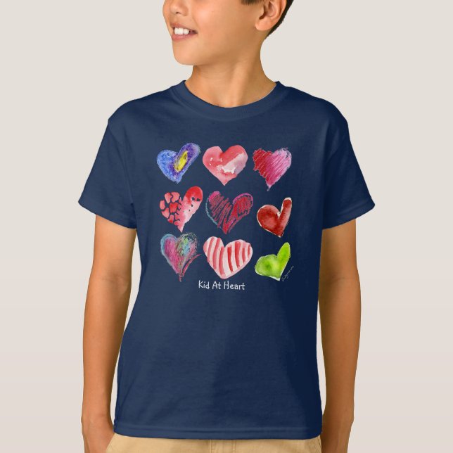 Niño en el corazón diseña camiseta de manga larga  (Anverso)