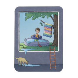 Niño en el imán de la piscina infantil