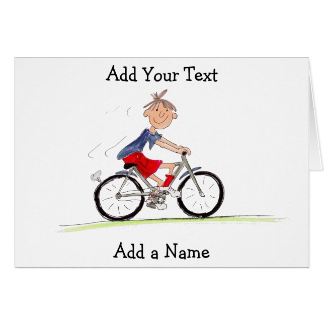 Niño En Ilustracion De Bicicleta (Anverso (Horizontal))