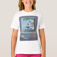 Niño en la camiseta de la piscina infantil