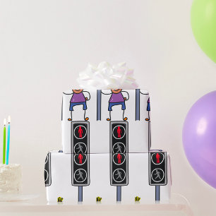 Niño En Papel De Envoltura De Crosswalk