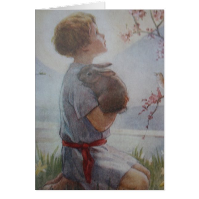 Niño en tarjeta del rezo (Frente)