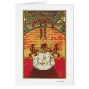 Niño frente a la chimenea