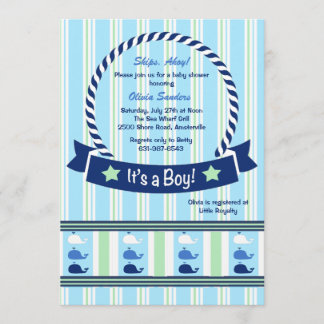 Niño - Invitación a Baby Shower de borde de ballen
