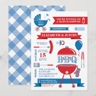 Niño - Invitación moderna para fiesta de regadera