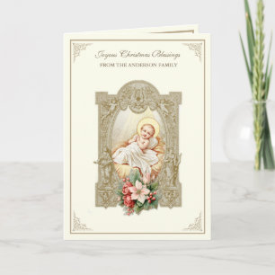 Niño Jesús de Navidad Poinsettias Escritura