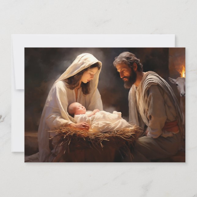 Niño Jesús María José Natividad Feliz Navidad (Anverso)