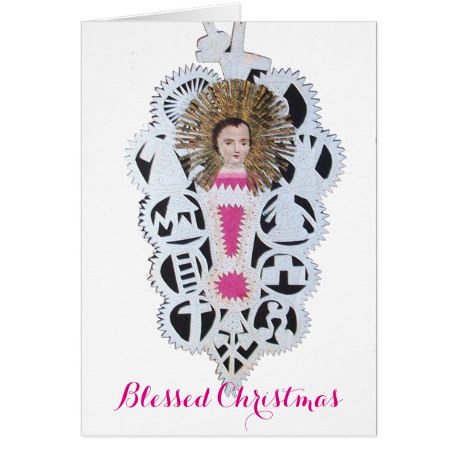 Niño Jesús, Navidades antiguos tallando papel (Frente)