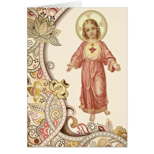 Niño Jesús religioso con frontera decorativa