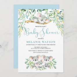 Niño Koala Bush bebe invitaciones a la ducha para